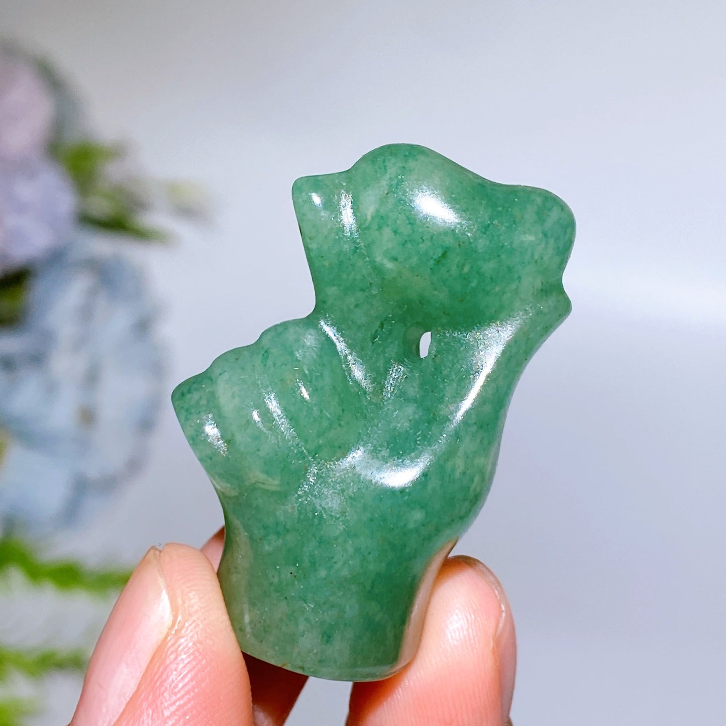 1.7" Crystal Finger Heart Carving Crystal Healing Bulk Wholesale