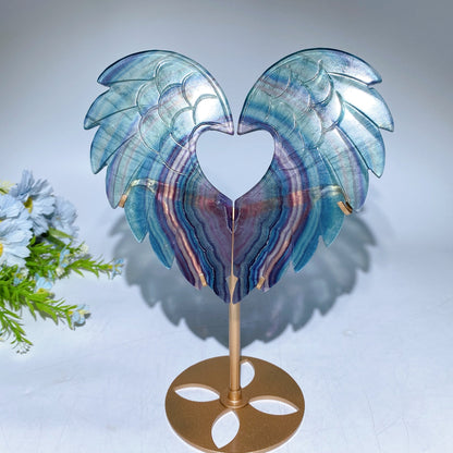 Crystal Heart Wings with Stand Crystal Healing Bulk Wholesale