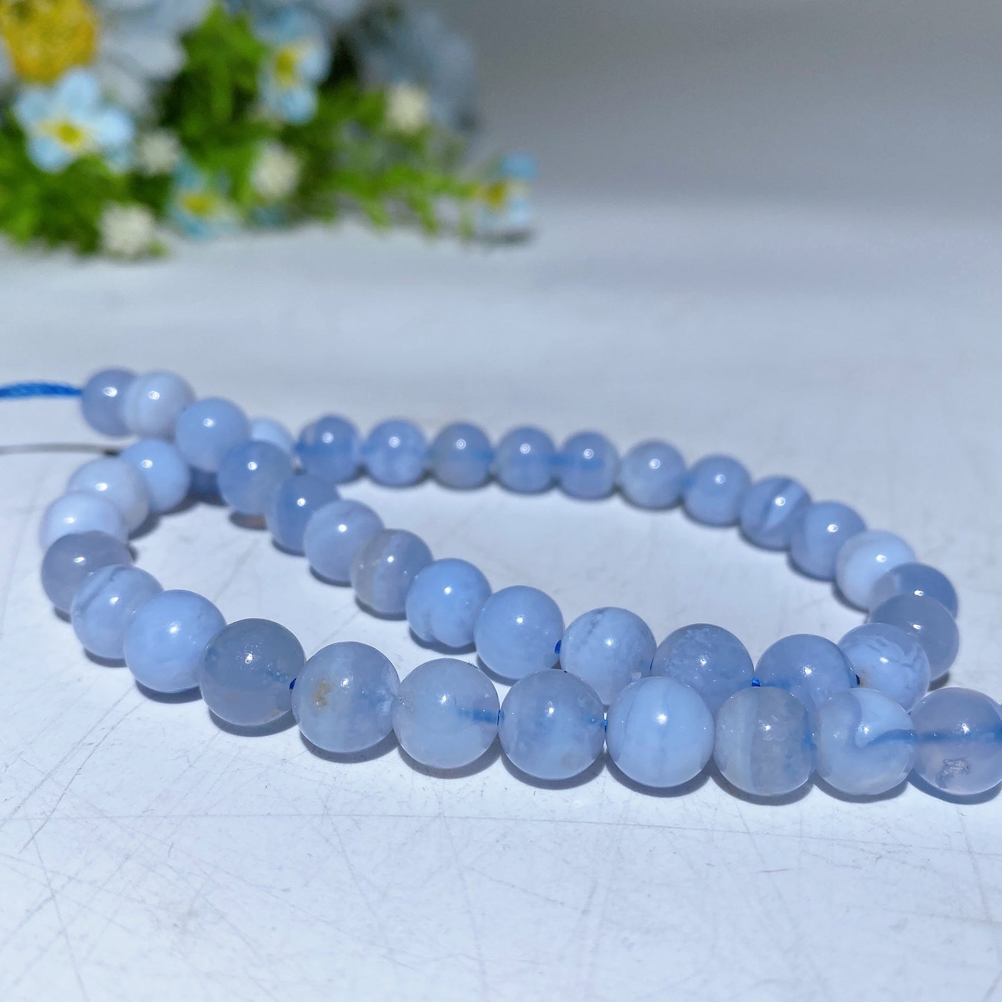 8mm Blue Lace Agate Beads String Crystal Healing Bulk Wholesale