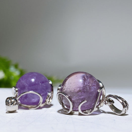 20mm Amethyst Clear Quartz Pendant Crystal Healing Bulk Wholesale