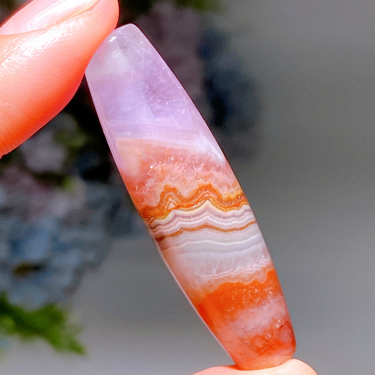 1.7"-2.2" Striped Agate Grow with Amethyst Cylinder Pendant Crystal Healing Bulk Wholesale