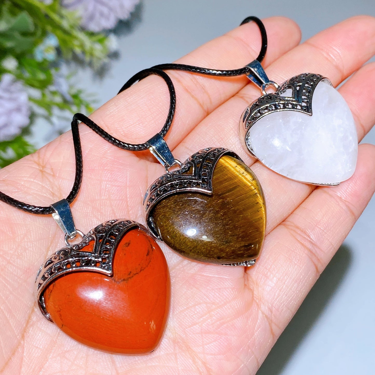 Crystal Heart Necklace Crystal Healing Bulk Wholesale