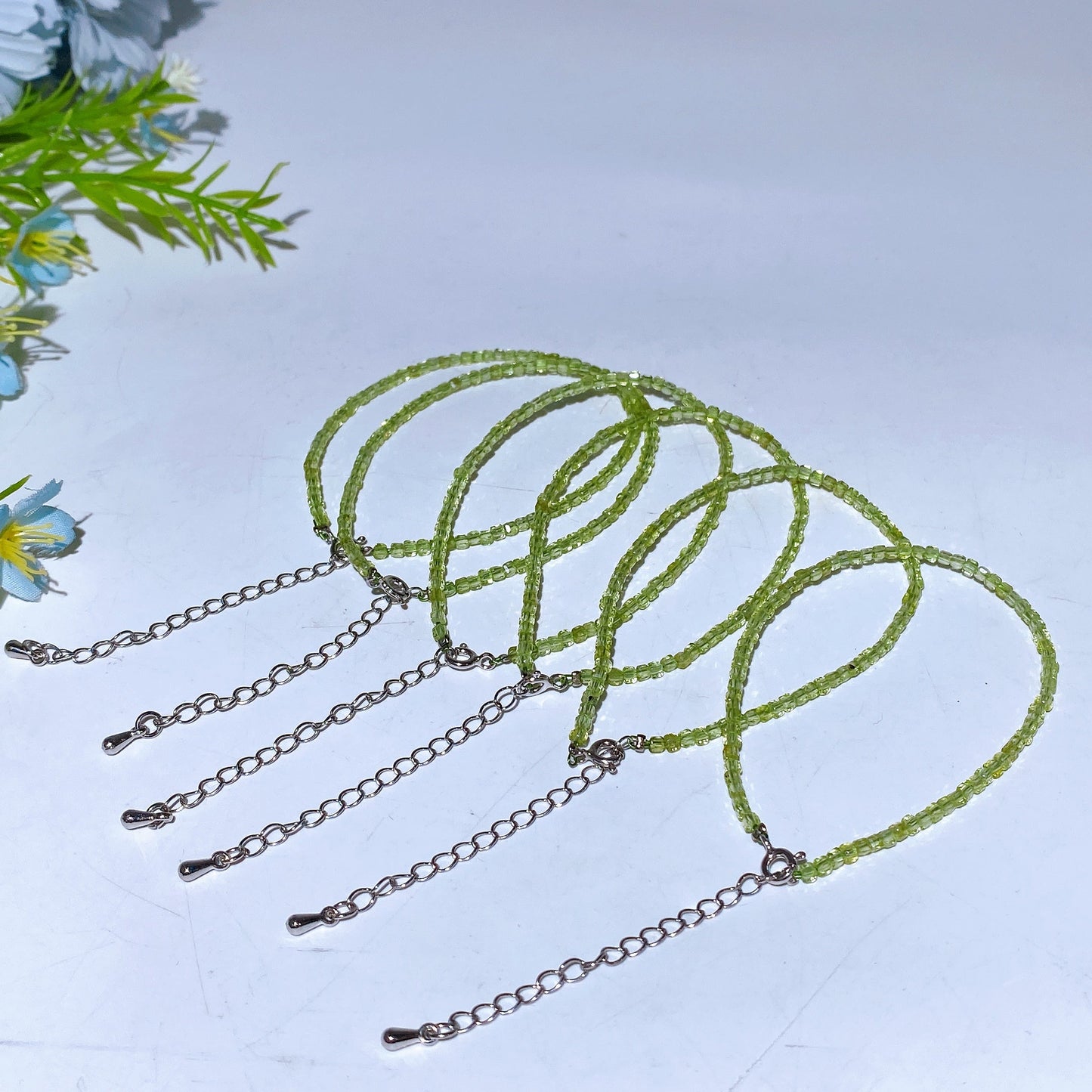 2mm Adjustable Cube Faceted Peridot Bracelet Crystal Healing Bulk Wholesale