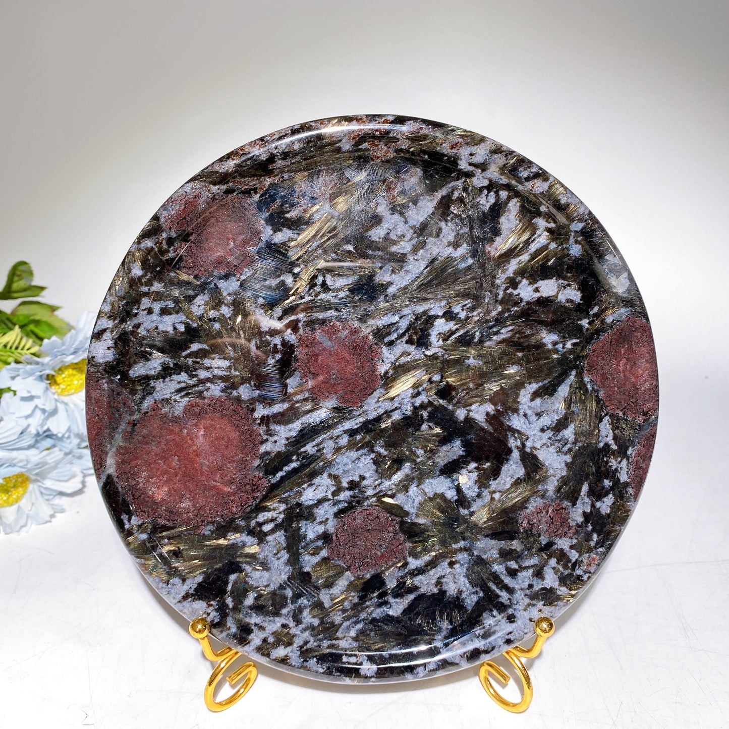 Labradorite Astrophyllite Plate Carving Crystal Healing Bulk Wholesale