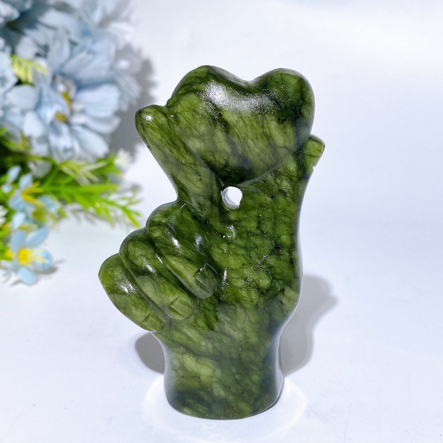 3.1" Crystal Finger Heart Carving Crystal Healing Bulk Wholesale