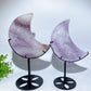 Amethyst Heart Moon Carving with Stand Crystal Healing Bulk Wholesale