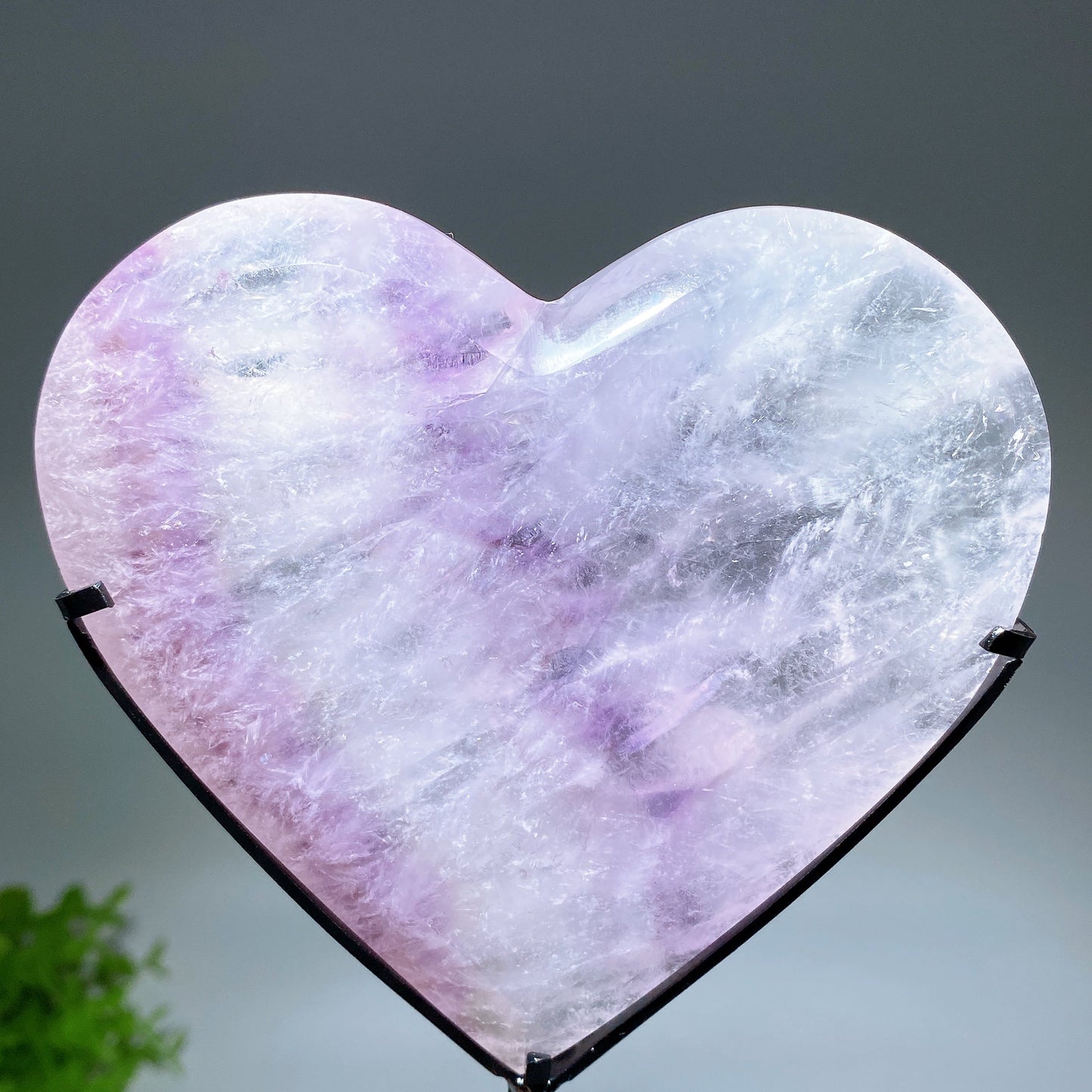 Amethyst Heart Moon Carving with Stand Crystal Healing Bulk Wholesale