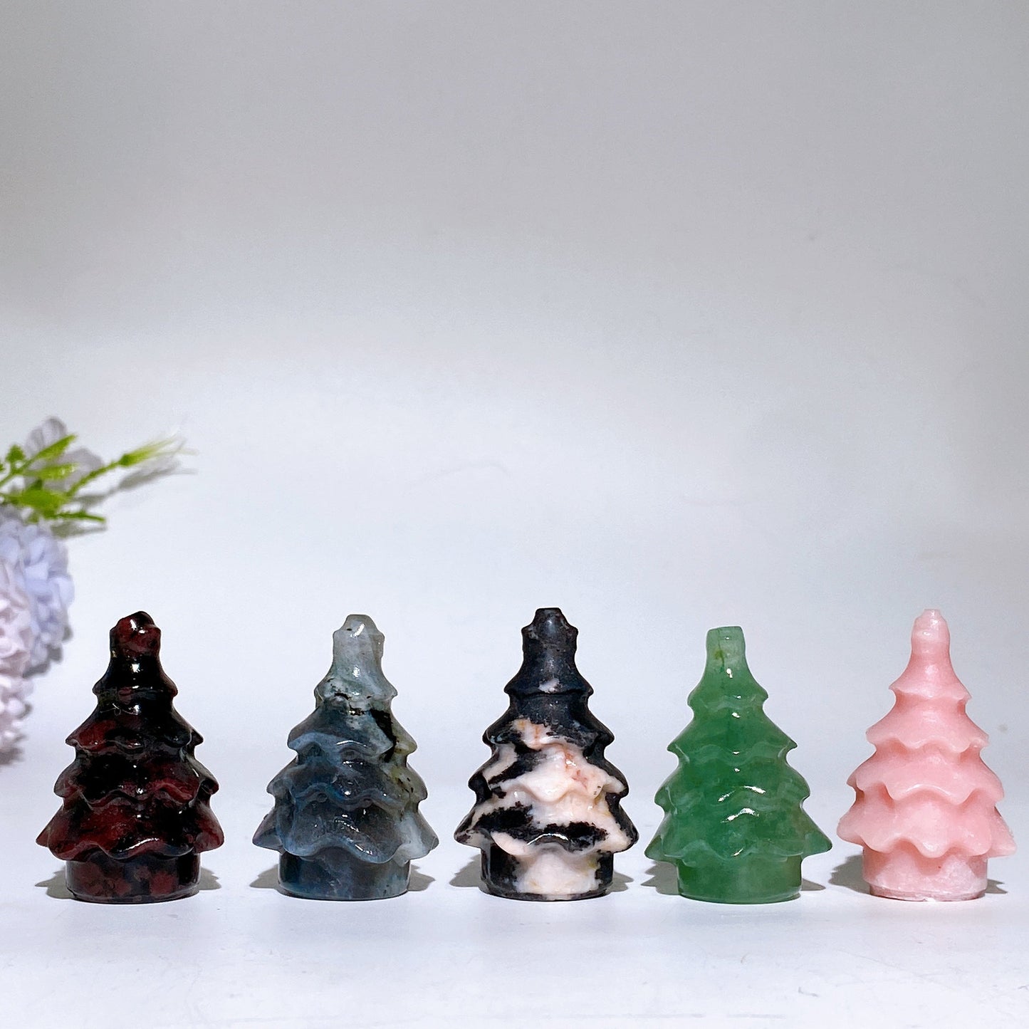 1.6" Crystal Christmas Tree Carving Crystal Healing Bulk Wholesale