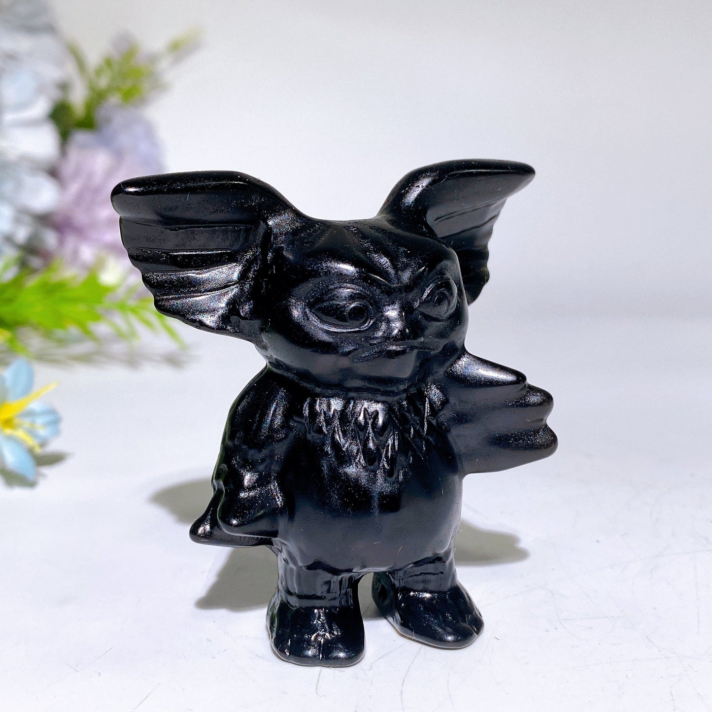 2.4" Black Obsidian Gizmo Carving Crystal Healing Bulk Wholesale