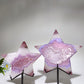 4.8"-6.2" Druzy Pink Agate Star Carving Crystal Healing Bulk Wholesale
