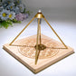 Vogel Copper Pyramid with Faceted Clear Quartz DT Point & Life Flower Wooden Base Crystal Healing Bulk Wholesale