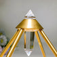 Vogel Copper Pyramid with Faceted Clear Quartz DT Point & Life Flower Wooden Base Crystal Healing Bulk Wholesale