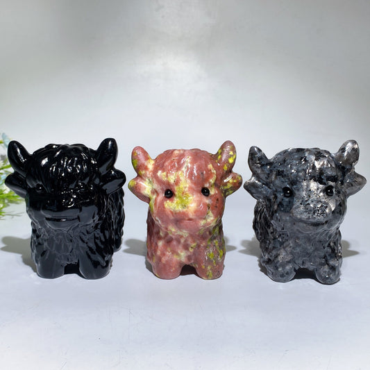 4.2"-4.6" Crystal Cattle Carving Crystal Healing Bulk Wholesale