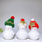 2.2" White Jade Snowman Carving with Beanie Crystal Healing Bulk Wholesale