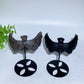 Black Obsidian Yooperlite Flying Bat Carving with Stand Crystal Healing Bulk Wholeale