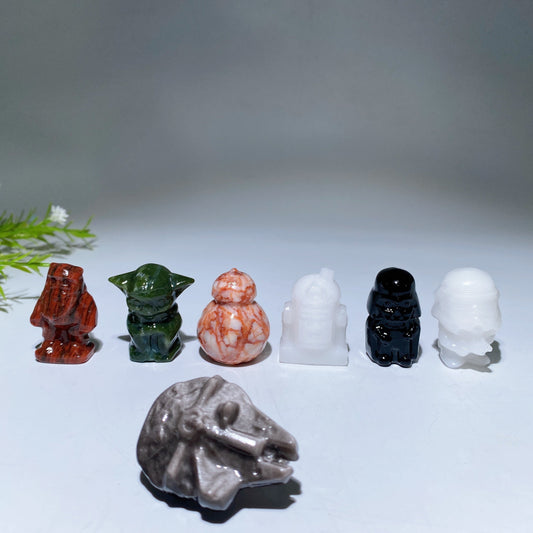 1.3" Crystal Star War Carving Set Crystal Healing Bulk Wholesale