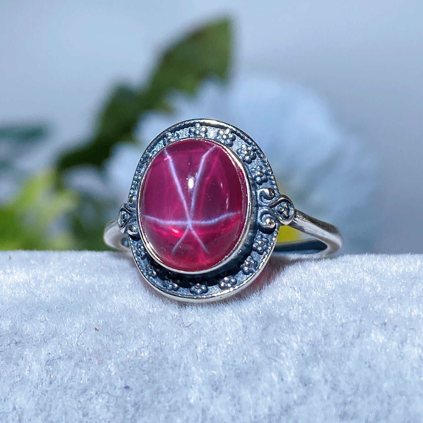 S925 UV Reactive Star Ruby Pendant Ring Bracelet Crystal Healing Bulk Wholesale