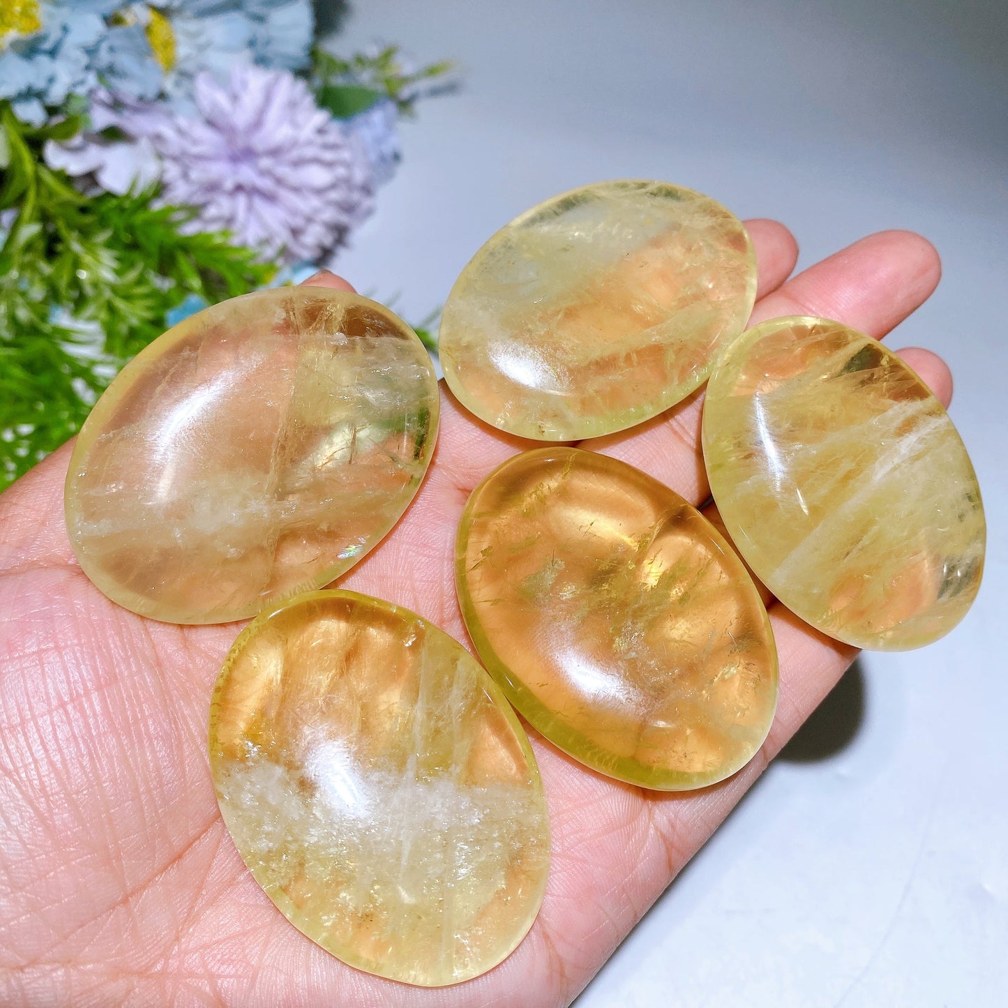 2.0" Citrine Palm Crystal Healing Bulk Wholesale
