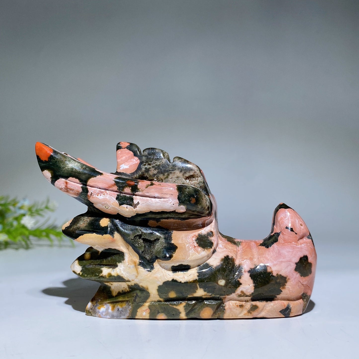 4.1" Unique Ocean Jasper Dragon Head Carving Crystal Healing Bulk Wholesale
