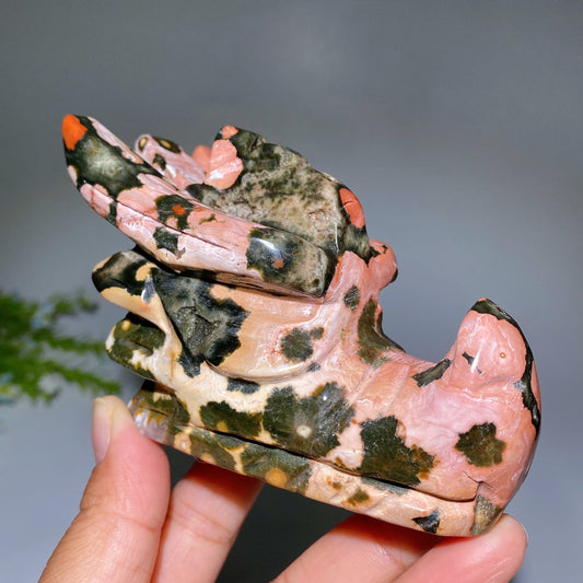 4.1" Unique Ocean Jasper Dragon Head Carving Crystal Healing Bulk Wholesale