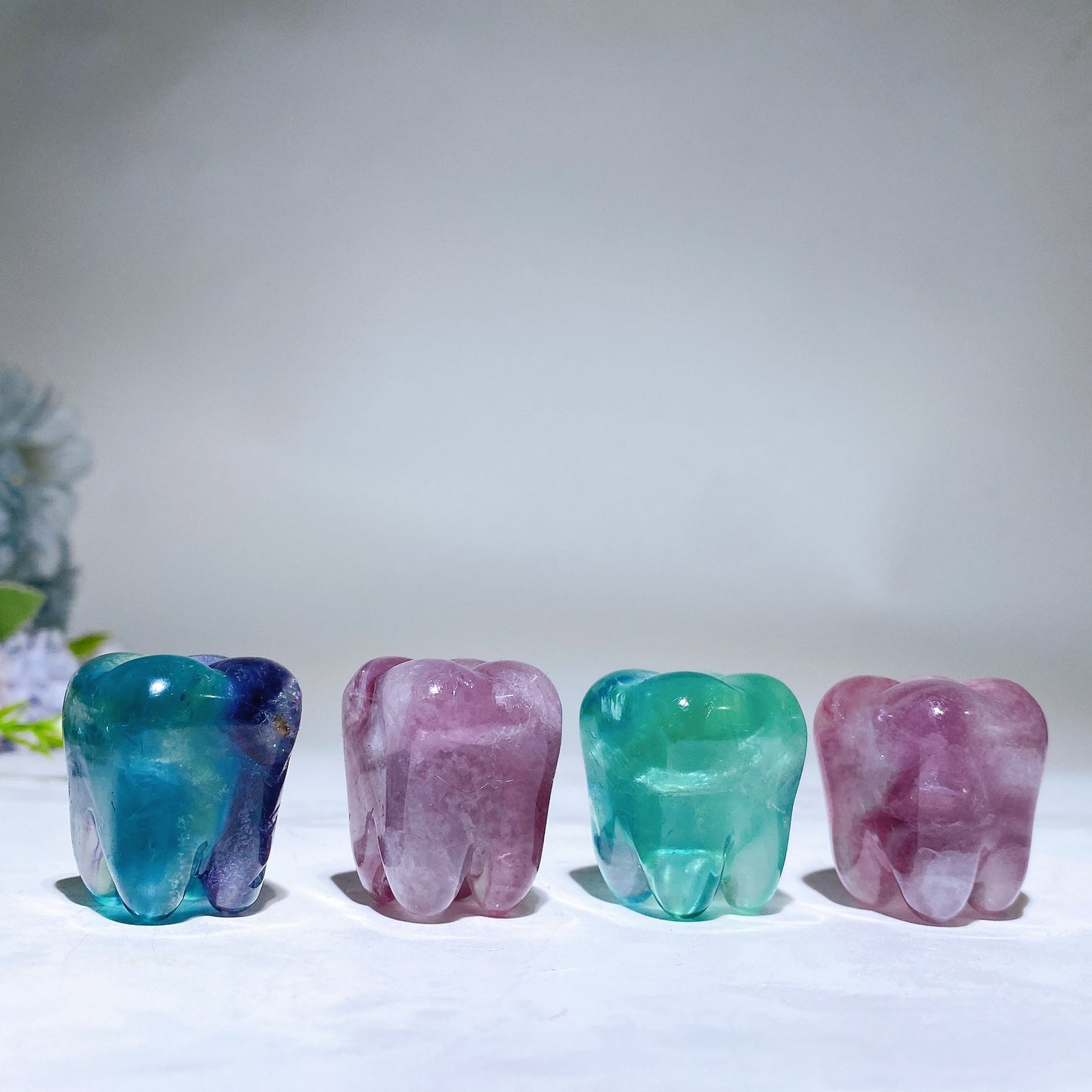 1.2" Fluorite Tooth Carving Crystal Healing Bulk Wholesale