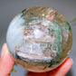 Unique 65mm Strong Rainbow Green Tourmaline In Quartz Sphere
