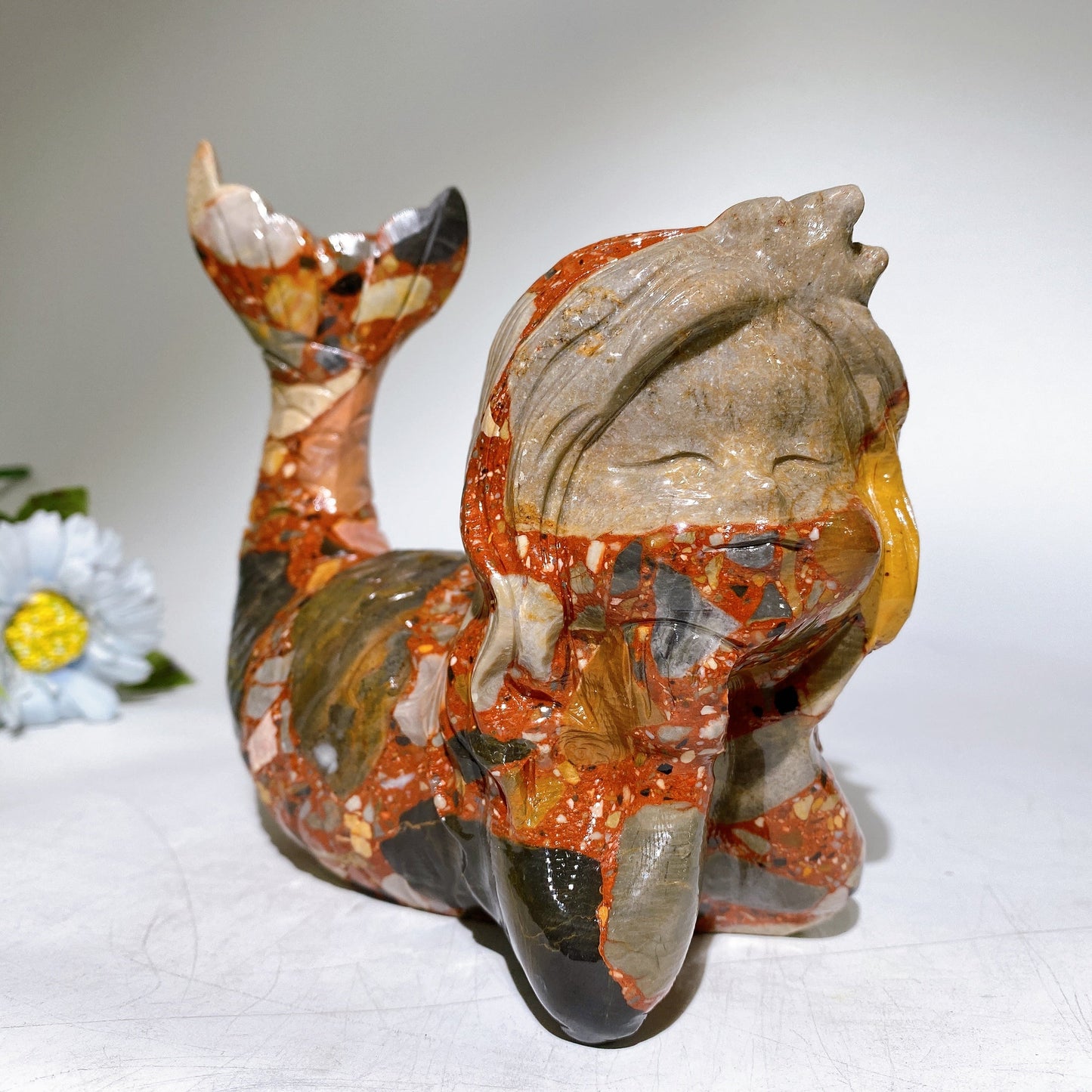 18cm Jade Mermaid Carving Cryrstal Healing Bulk Wholesale