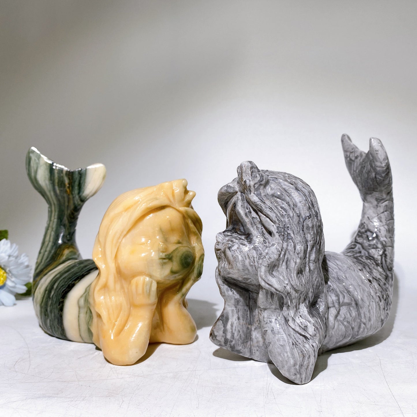 18cm Jade Mermaid Carving Cryrstal Healing Bulk Wholesale