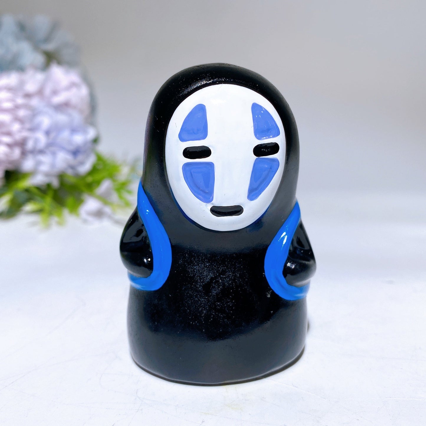 7cm Black Obsidian No-face Carving with Painting Crystal Healing Bulk Wholesale