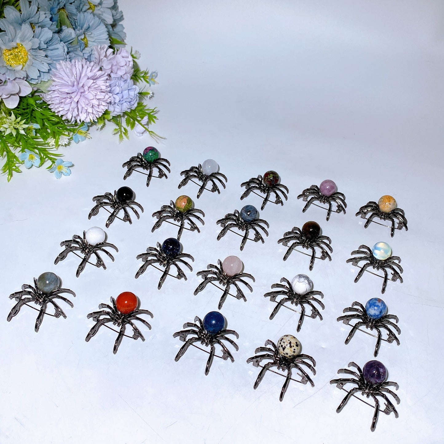 Crystal Spider Brooch Crystal Healing Bulk Wholesale