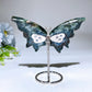3.7" Seraphinite Butterfly Wings Carving with Stand Crystal Healing Bulk Wholesale