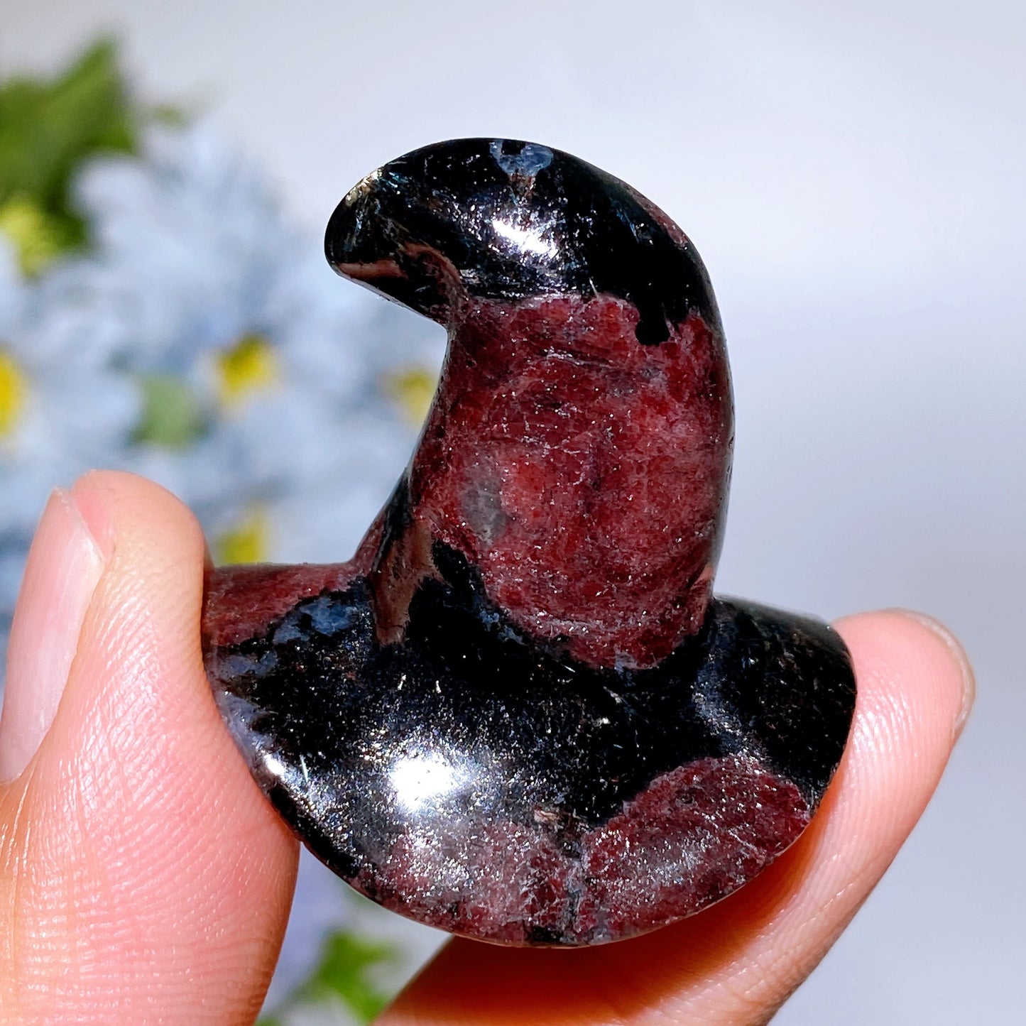 1.3" Astrophylite Grorw with Garnet Witch's Hat Carving Crystal Healing Bulk Wholesale
