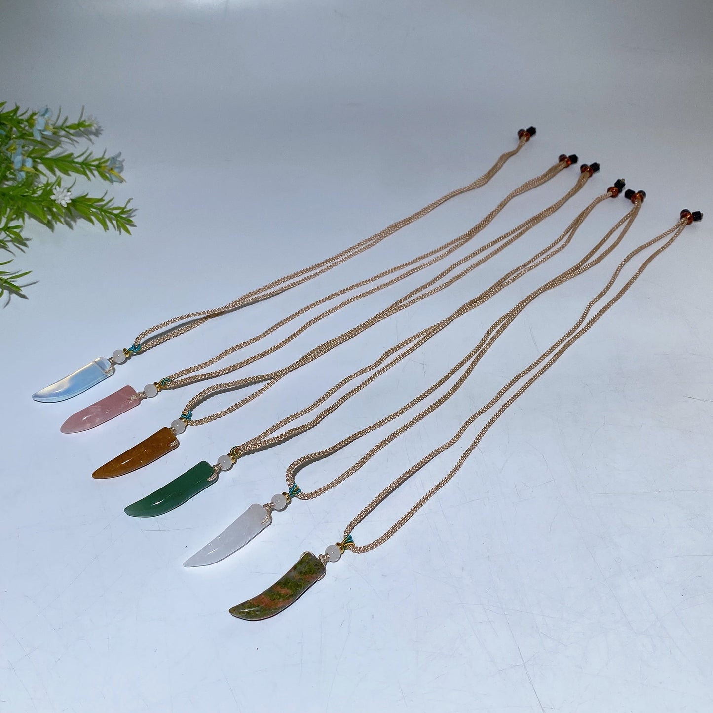 Crystal Wolf Tooth with Cord Necklace Crystal Healing Bulk Wholesale
