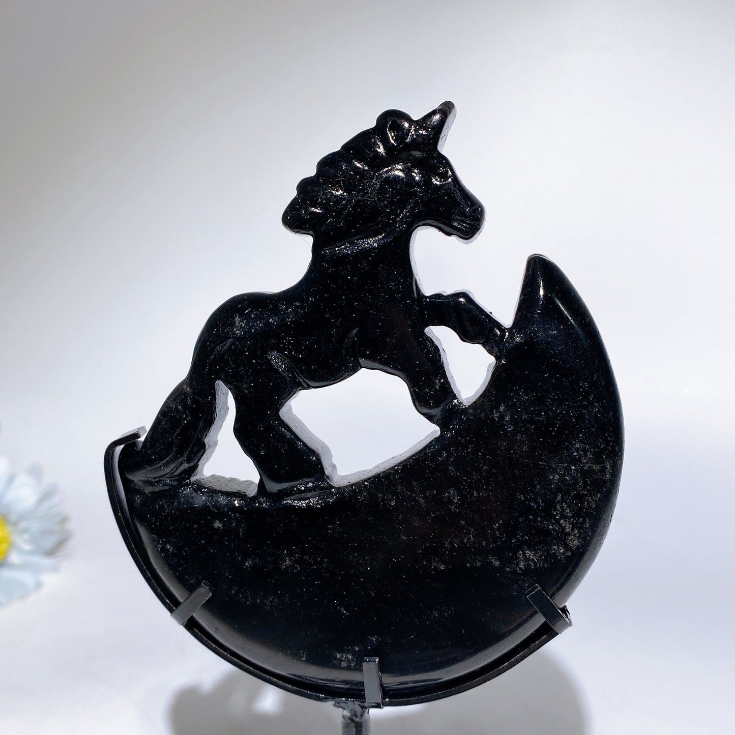 Crystal Unicorn on Moon Carving with Stand Crystal Healing Bulk Wholesale