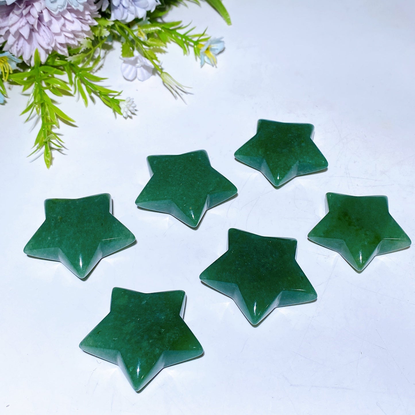 1.8" Green Aventurine Star Carving Crystal Healing Bulk Wholesale
