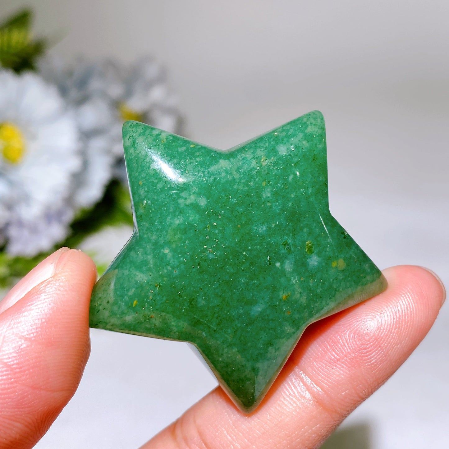 1.8" Green Aventurine Star Carving Crystal Healing Bulk Wholesale