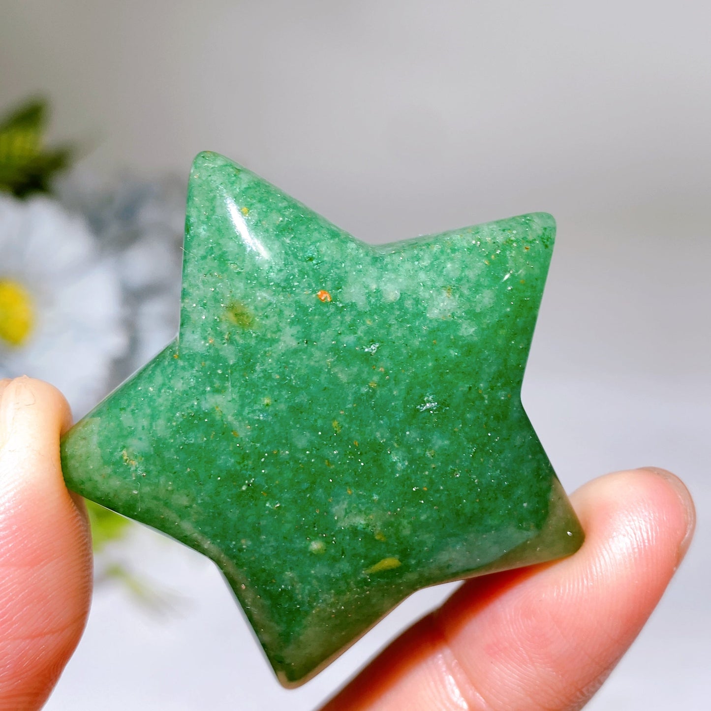 1.8" Green Aventurine Star Carving Crystal Healing Bulk Wholesale