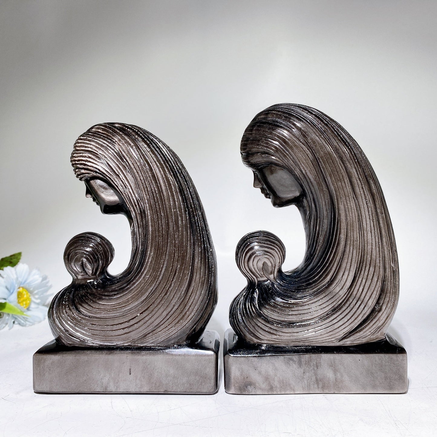 16cm Silver Obsidian Lady Carving Crystal Healing Bulk Wholesale