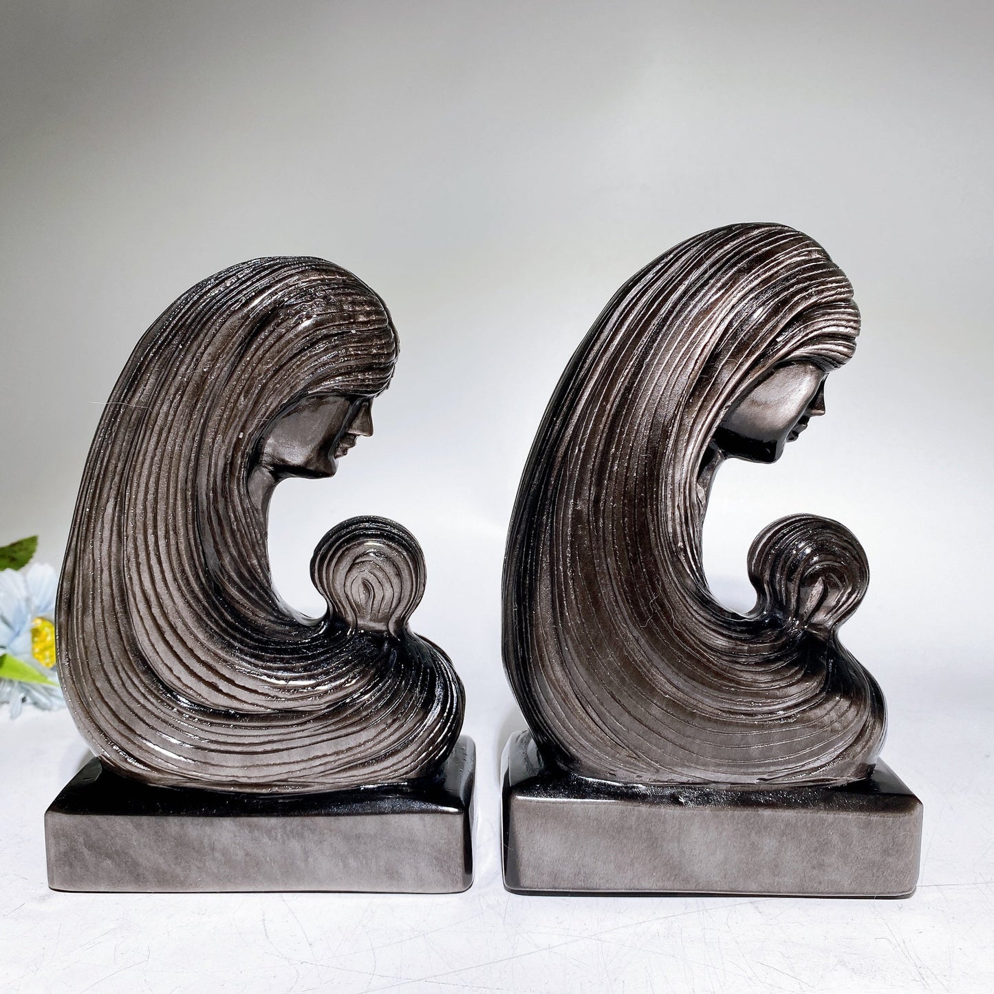 16cm Silver Obsidian Lady Carving Crystal Healing Bulk Wholesale