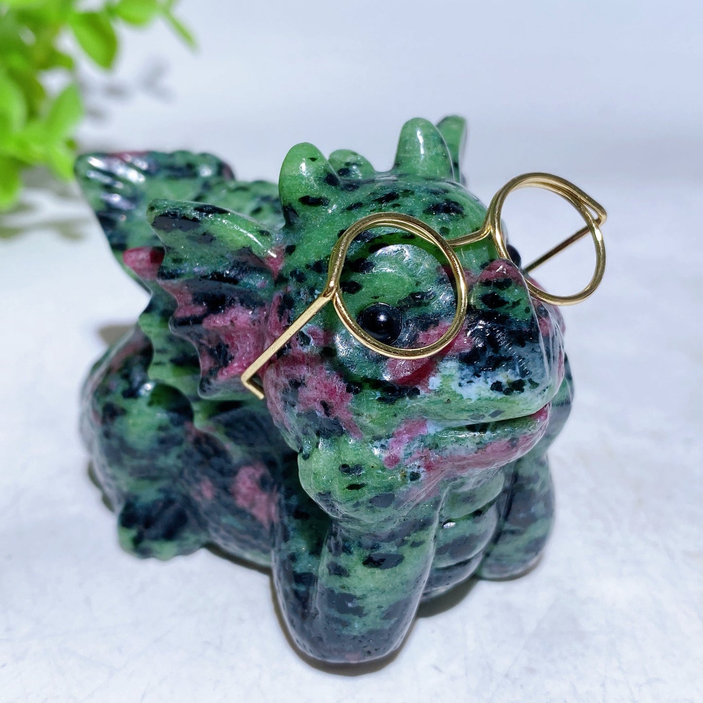 3.0" Crystal Baby Dragon Carvings with Eyeglass Crystal Healing Bulk Wholesale