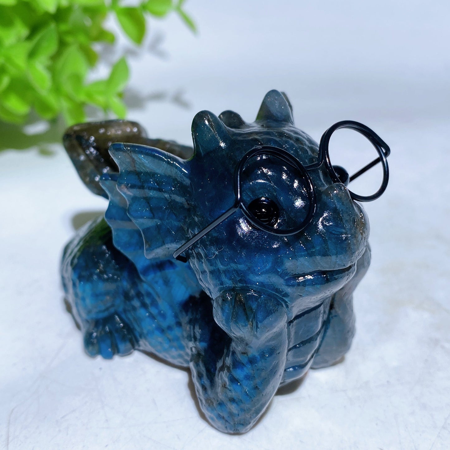 3.0" Crystal Baby Dragon Carvings with Eyeglass Crystal Healing Bulk Wholesale