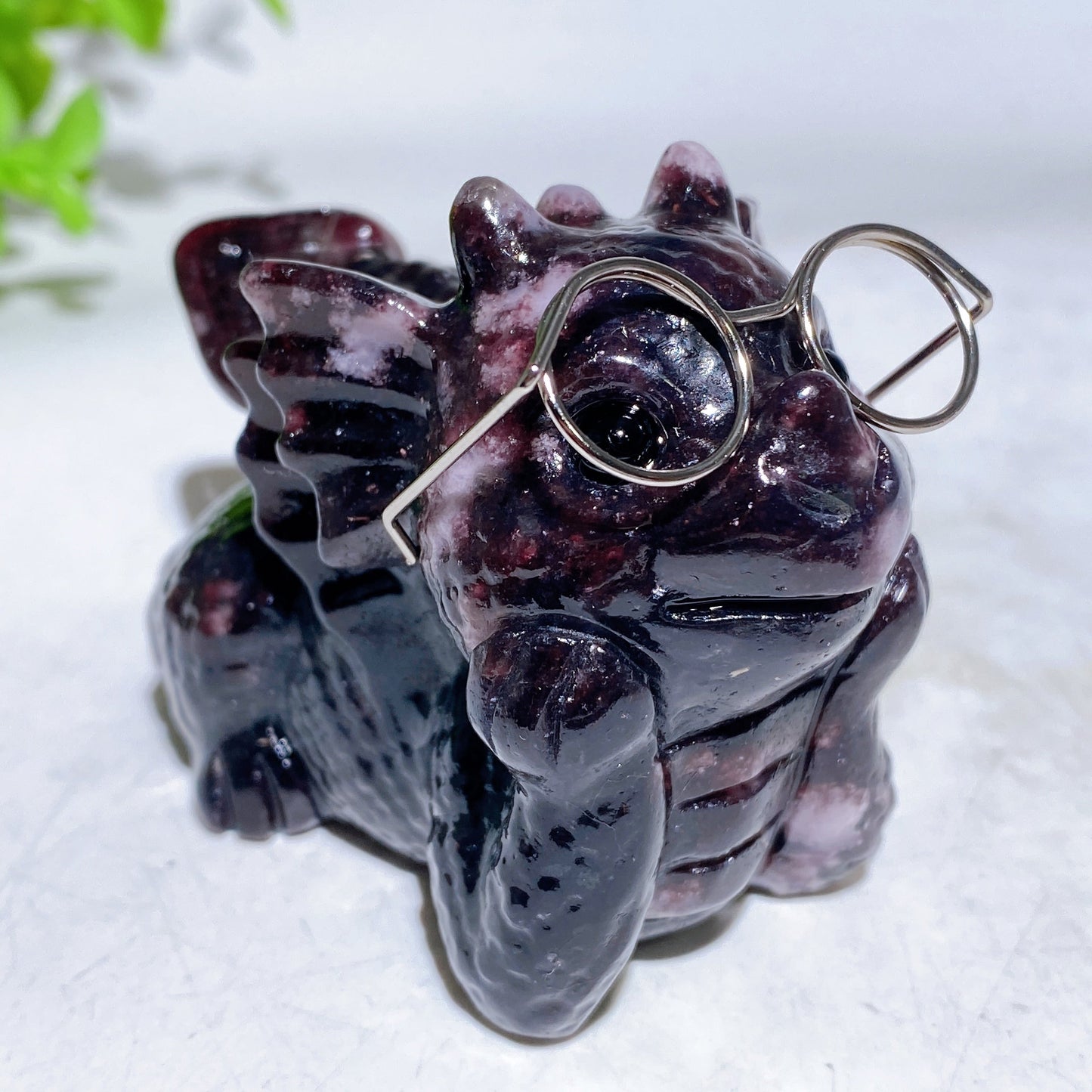 3.0" Crystal Baby Dragon Carvings with Eyeglass Crystal Healing Bulk Wholesale