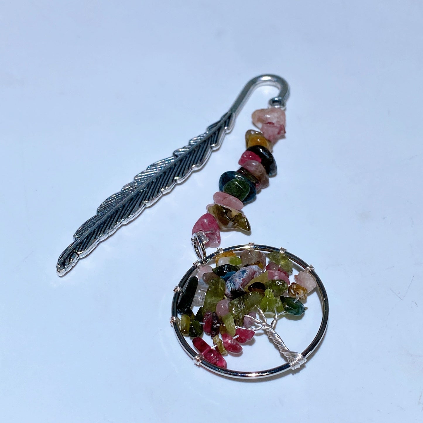 Crystal Life Tree Metal Feather Bookmark Crystal Healing Bulk Wholesale