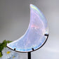Aura Angel Clear Quartz Moon Carving with Stand Crystal Healing Bulk Wholesale
