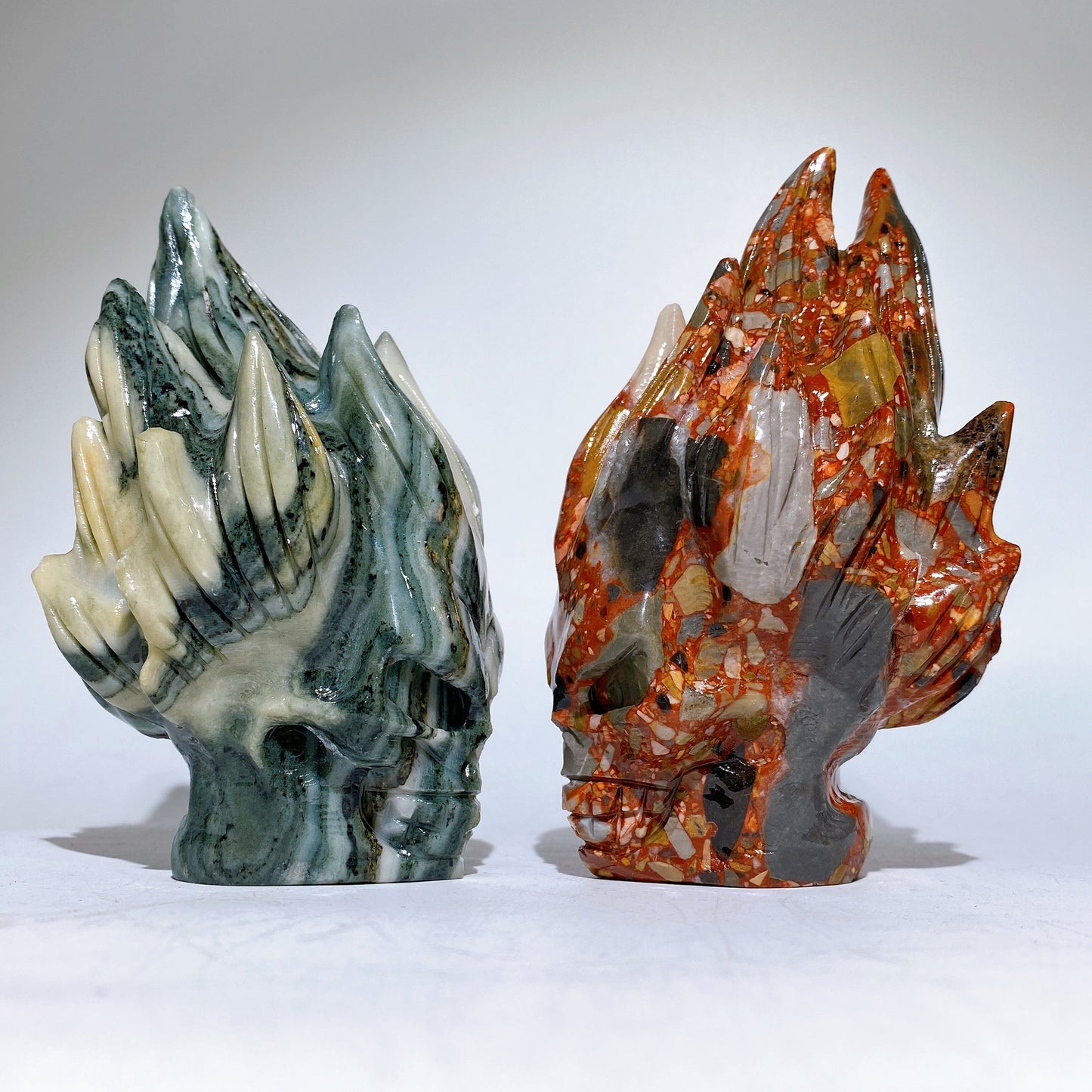 5.5" Jade Skull Carving Crystal Healing Bulk Wholesale