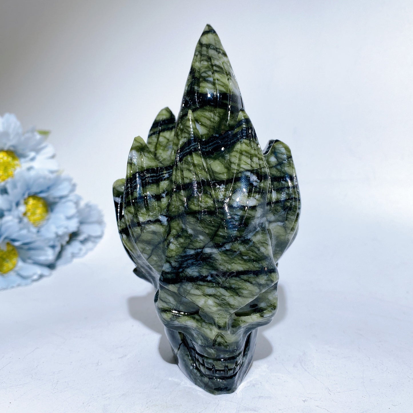 5.5" Jade Skull Carving Crystal Healing Bulk Wholesale