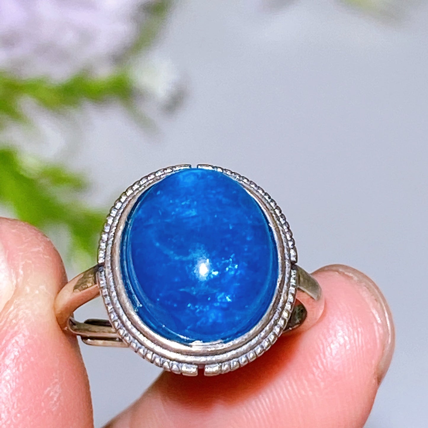 Sterling Silver Blue Apatite Ring Crystal Healing Bulk Wholesale