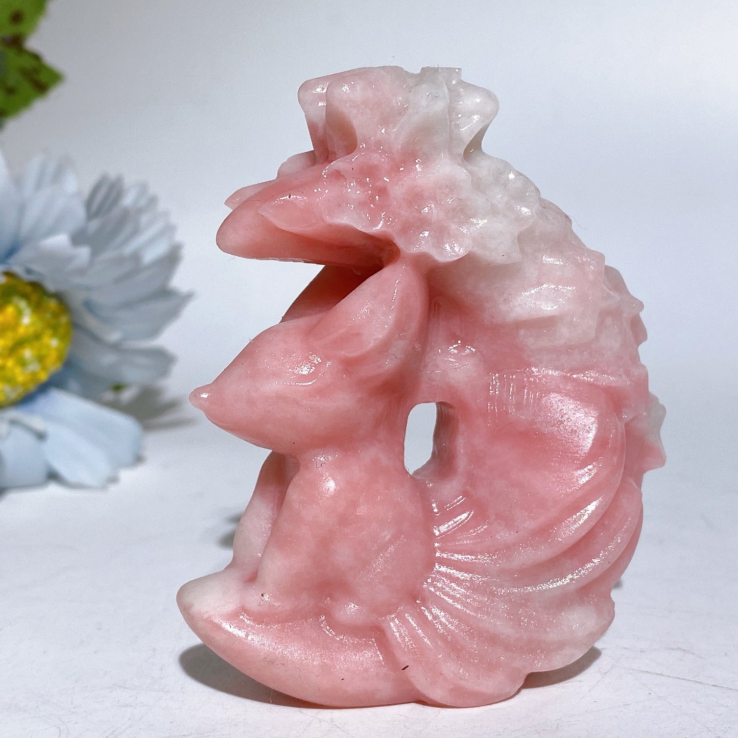 2.7" Crystal Fox Moon Carving Crystal Healing Bulk Wholesale