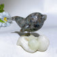 2.9" Crystal Dolphin Carving with Jade Base Crystal Healing Bulk Wholesale