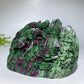 17cm Hand Carved Unique UV Reactive Ruby In Zoisite Phoenix Mountain Carving Free Form Crystal Healing Bulk Wholesale